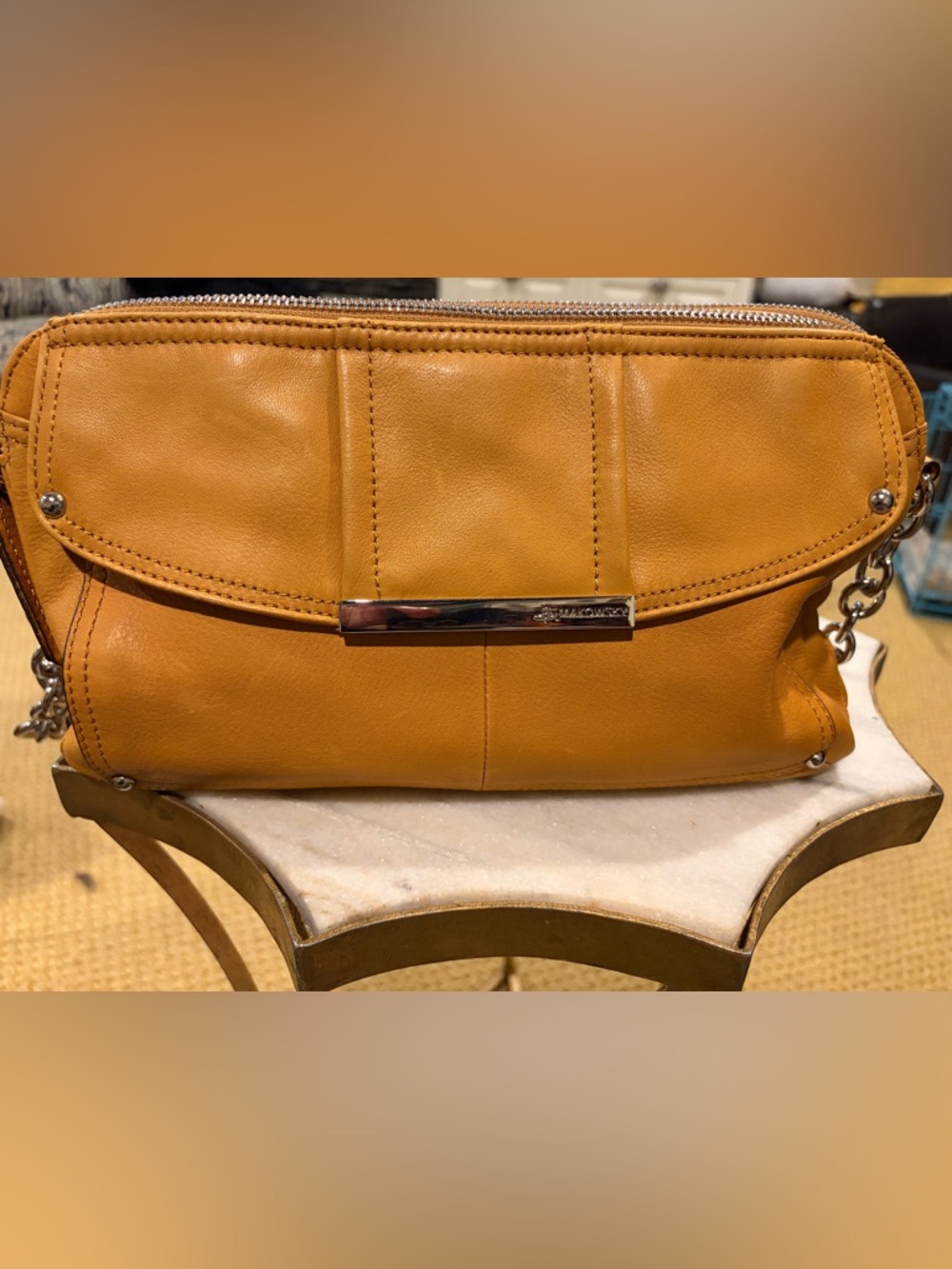 B Makowsky Honey Genuine Leather Shoulder Bag